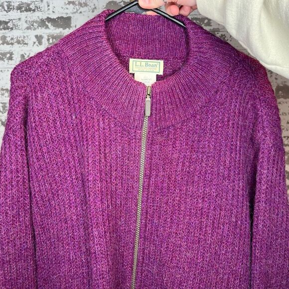 L.L. Bean | women vintage purple wool and alpac sweater with zipper - Picture 1 of 11